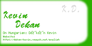 kevin dekan business card